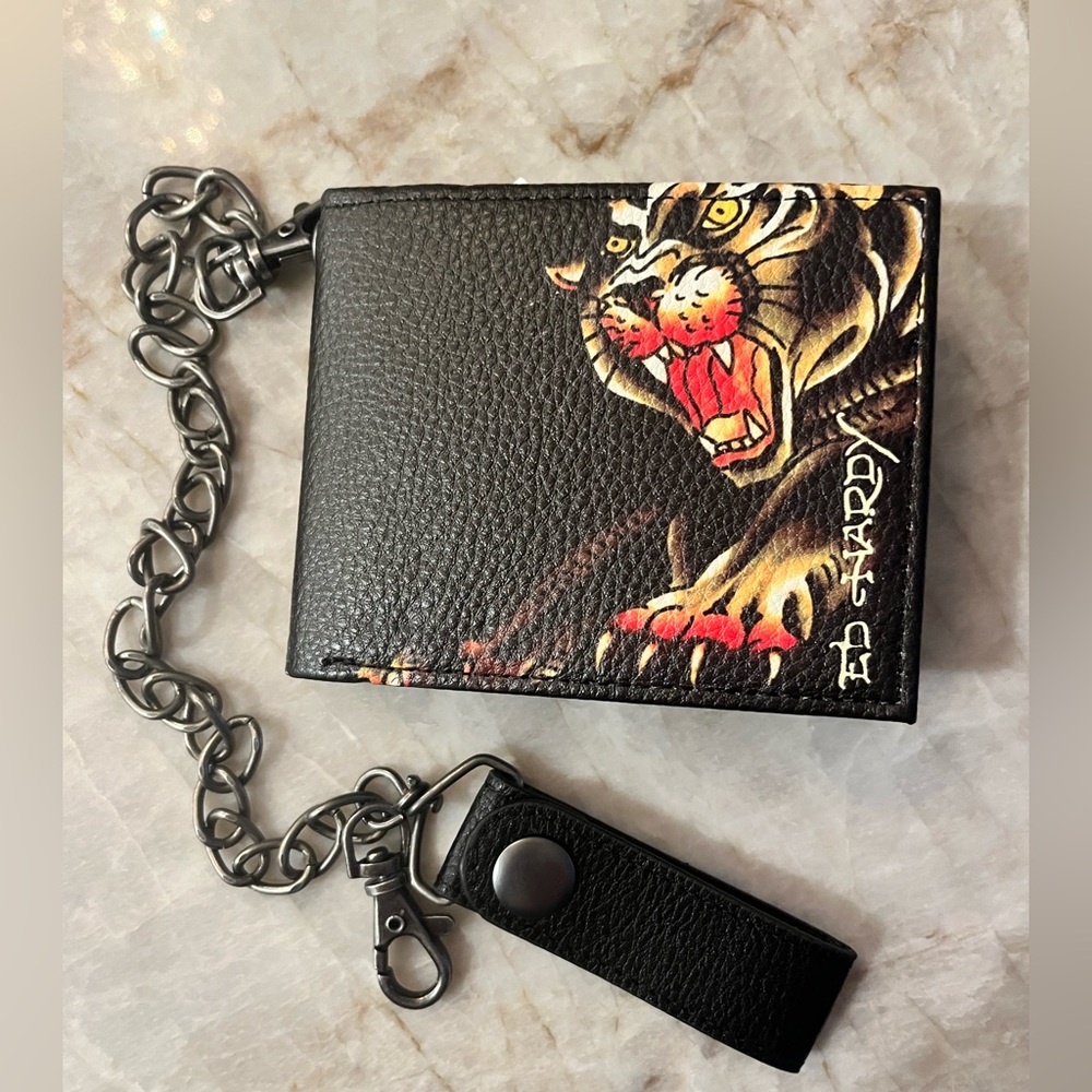 SOLD Ed Hardy Mens Wallet with chain